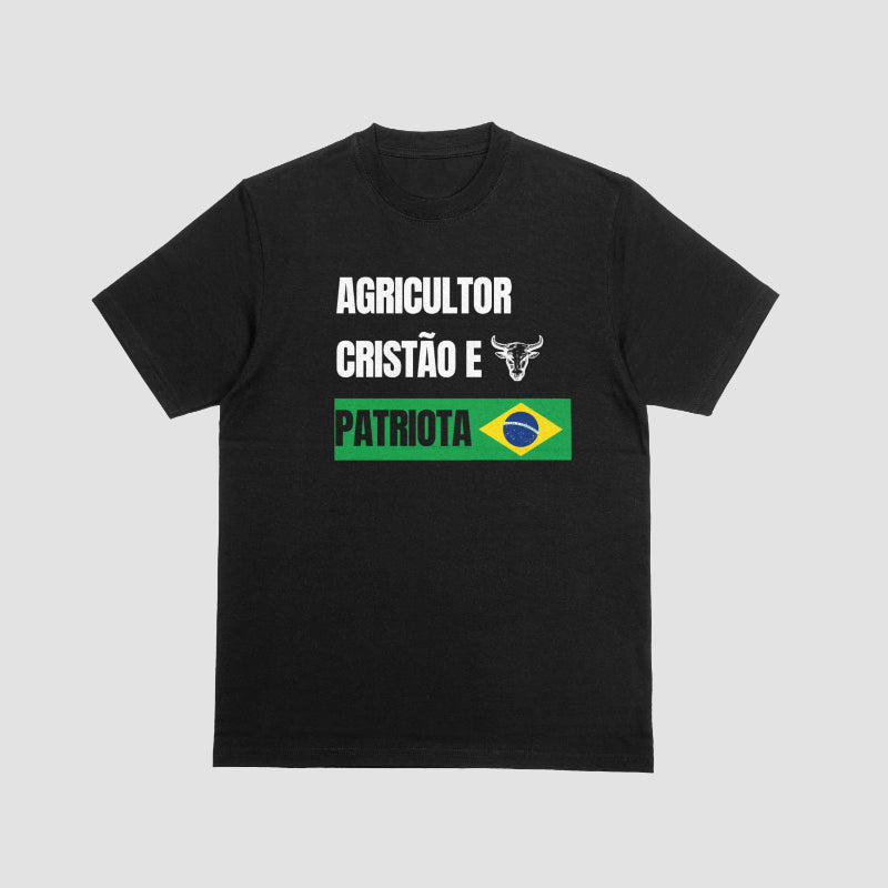 Camiseta Agricultor, Cristão e Patriota Agroranch - Algodão Premiun